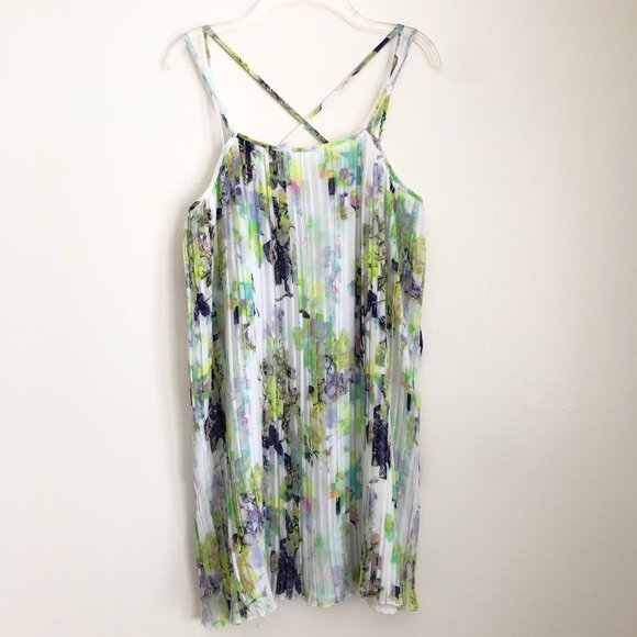 BCBG Pleated Dress - Glitchy Floral - Picture 1 of 6